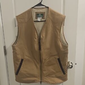 Schnee's Khaki Work Vest with Sherpa Lining